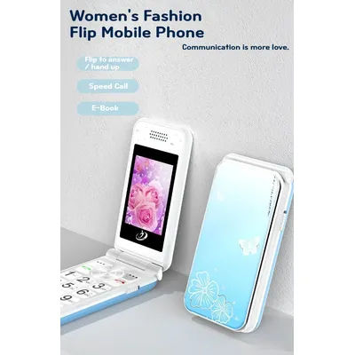 Unlock Durable Flip Lady Woman Cellphone Folded Large Button SOS Speed Dial Simple Design Blacklist Two Sims Ebook Large Battery