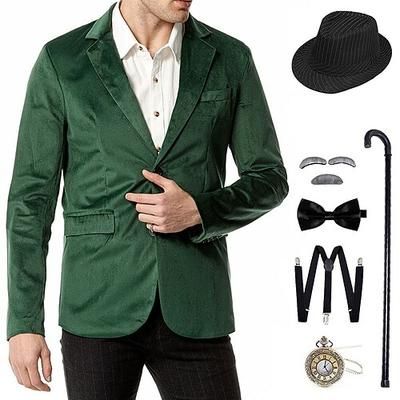 Anni Ruggenti Anni 1920 Retrò Vintage Abiti Completi Blazer Cappello Panama Normale Gentiluomo Gangster Costume Per uomo Natale Halloween Mascherata Balli di fine anno Club Addio al Nubilato Adulti