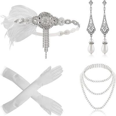 Anni 1920 Il grande Gatsby Abiti Il grande Gatsby Invitato al matrimonio Costume Natale Halloween Halloween Ricevimento di nozze Addio al Nubilato Guanti Altri Accessori Collana