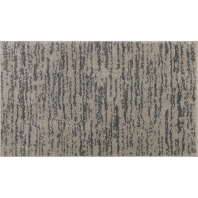 Wide Width Nimbus Bath Rug by Mohawk Home in Pewter Flint (Size 20" W 34" L)