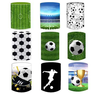 Football Cylinder Cover for Party Backdrop Decoration Super Bowl Pedestal Cover Baby Shower Dessert Tablecloth High elasticity