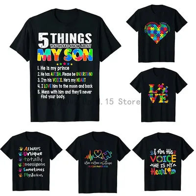 Autism Awareness Support Autism Son Kids for Mom Dad T-Shirt