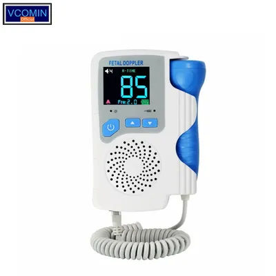 Vcomin Fetal Doppler Hand-hold Pocket Portable Sound Baby Heart Pregnancy Ultrasound fetus Doppler Detector Machine Monitor Hire