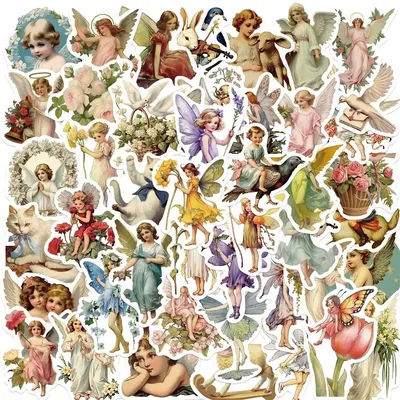10/30/50PCS Vintage Painting Angel PVC Sticker Aesthetic Stationery Decoration Scrapbooking School Supplies