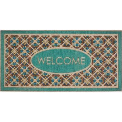Retro Tiles Door Mat by Mohawk Home in Chestnut