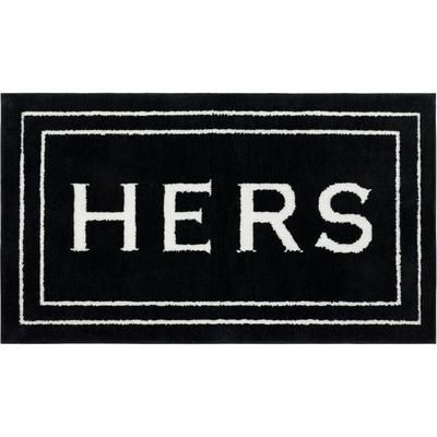 Wide Width Hers Bath Rug by Mohawk Home in Ebony (Size 17" W 24" L)