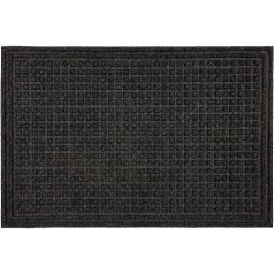 Waffle Grid Impression Door Mat by Mohawk Home in Onyx (Size 36" X 48")