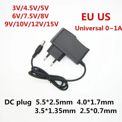 AC 110-240V DC 3V 4.5V 5V 6V 7.5V 8V 9V 10V 12V 15V 1A Universa power supply adapter transformer charger for LED light strip