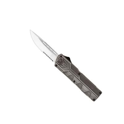 CobraTec Knives Lightweight OTF Automatic Folding Knives 3.25in D2 Steel Drop Serrated Stonewash Handle SWCTLWDS