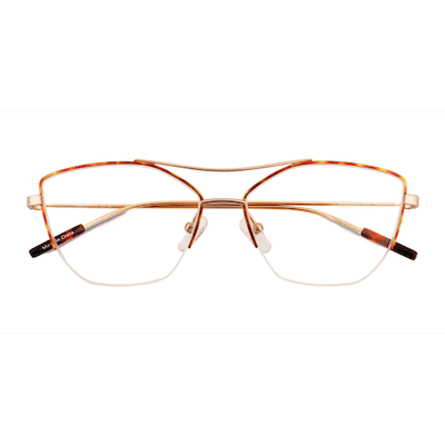Female s aviator Tortoise Rose Gold Metal Prescription eyeglasses - Eyebuydirect s Aida