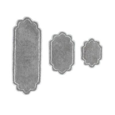 Allure 3pc Bath Rug Collection by Home Weavers Inc in Grey