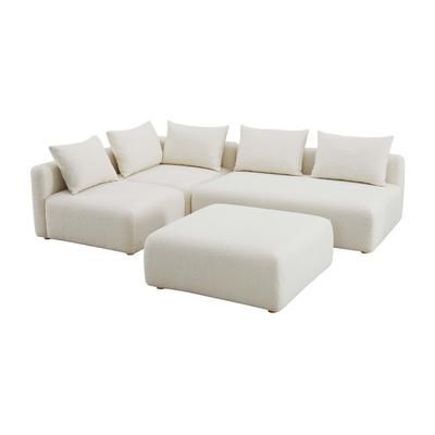 Hangover Cream Boucle 4-Piece Modular Chaise Sectional – TOV Furniture TOV-L68787-SEC1