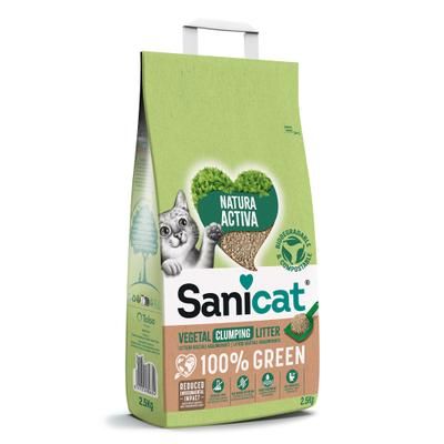 2.5kg 100% Green Nature Activa Sanicat Cat Litter