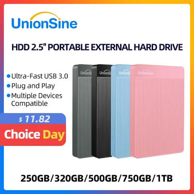 UnionSine 2.5" HDD Portable External Hard Drive 2tb/1tb/500gb/750gb Disk Memory USB 3.0 Storage for PC/Mac/Desktop/MacBook/TV