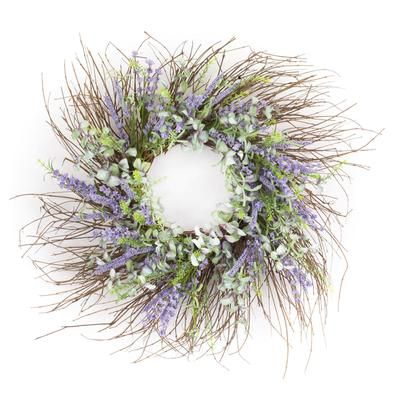 Mixed Floral Wreath 30.5"D by Melrose in Purple