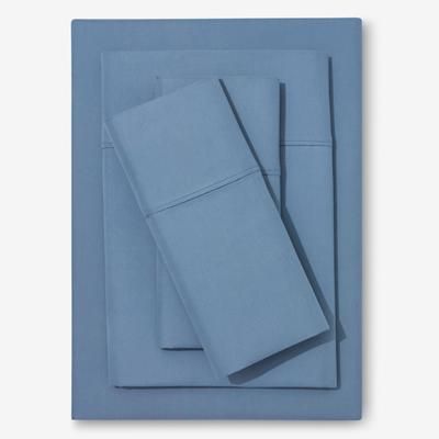 Solid Damask 6-PC. Sheet Set by BrylaneHome in Blue Shadow (Size FULL)