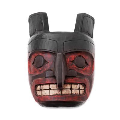 Totem Head,'Hand Carved Wood Totem Wall Mask from Indonesia'