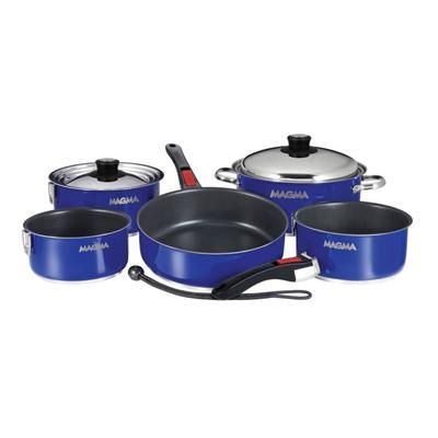 Magma Induction Non-Stick Enamel Finish Cookware Set - 10pc - Jet Black A10-366-JB-2-IN