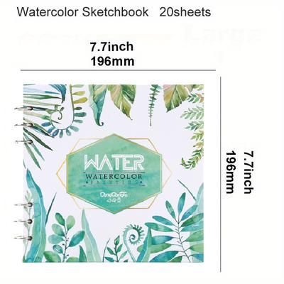 TEMU Watercolor Sketchbook - Watercolor Paper Sketch Book 20 Sheets,(300gsm) Heavyweight Paper | Loose-leaf Binding, Lay Flat Water Journal 2 Sizes Optional)
