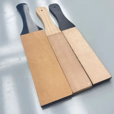 Kit de bloc d'affûtage de couteaux en cuir Double face, avec composé de polissage, affûtage de couteaux Double face