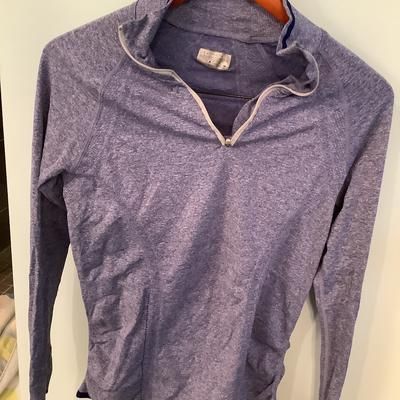 Athleta Tops | Euc Athleta 1/4 Zip Shirt With Thumbholes - Blue Size Medium | Color: Blue | Size: M