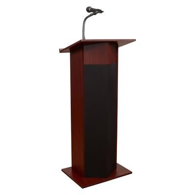 National Public Seating 111PLS-MY Floor Lectern w/ 1 Shelf - 22" x 17" x 46", Laminate, Mahogany, Brown