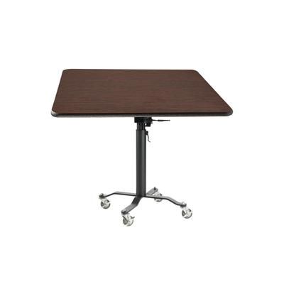 National Public Seating PCT336PBTMMY 36" Square Bar Height Table - Mahogany Laminate Top, Steel Base, Green