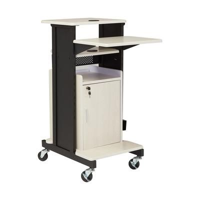 National Public Seating PRC250 40 1/2" 8 Level Presentation Station - Steel/Laminate, Black/Ivory, White