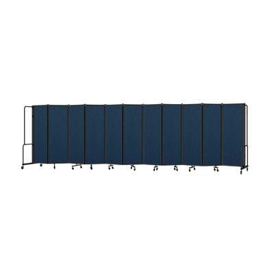 National Public Seating RDB6-11PT04 256"L Portable Room Divider w/ 11 Blue PET Panels & Black Frame - 6'H