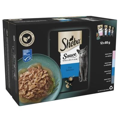 12x85g Fish Selection in Gravy Sauce Collection Pouches Sheba Wet Cat Food