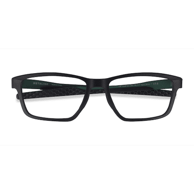 Male s rectangle Matte Black Plastic Prescription eyeglasses - Eyebuydirect s Oakley Metalink