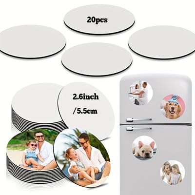 12pcs/20pcs Sublimation Blank Fridge Magnets For Home And Office Decoration - Perfect For Kitchen, Refrigerator, Microwave, And Wall Door - Customize Your Calendar And Organize Your Space