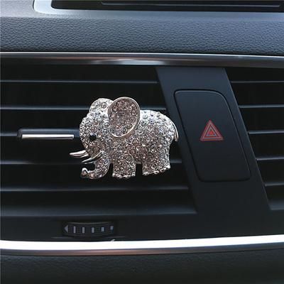 Bling Car Accessories Aroma Vent Clip Car Smell Car Perfume Air Freshener In Car Ornaments Rhinestone Elephant Auto Interior Decor