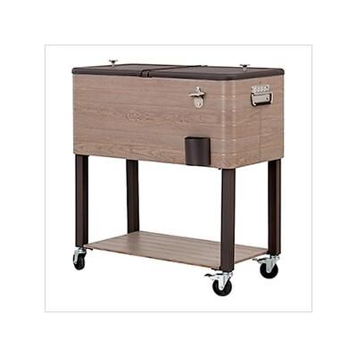 Sunjoy Group 80-Quart Rolling Ice Chest Cooler Cart