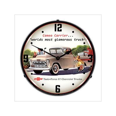 Collectable Sign and Clock 1957 Chevrolet Cameo Truck Backlit Wall Clock