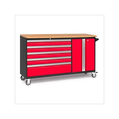 NewAge Garage Cabinets BOLD Red Project Center with Bamboo Top