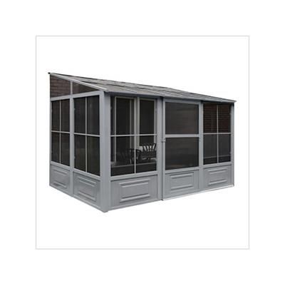 Gazebo Penguin 8 ft. x 12 ft. Florence Solarium with Polycarbonate Roof (Slate Gray)