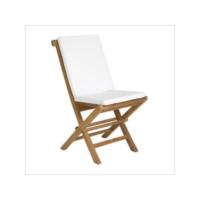 All Things Cedar Folding Chair Set with White Cushions