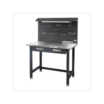 Seville Classics UltraHD Lighted Workcenter with Stainless Steel Top (Graphite)