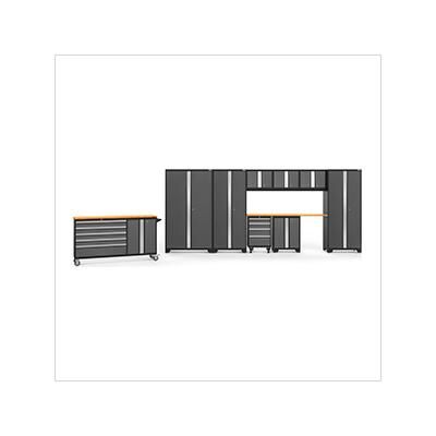 NewAge Garage Cabinets BOLD Grey 10-Piece Project Center Set with Bamboo Top