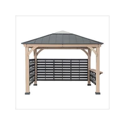 Sunjoy Group 11 x 11 Wooden Grill / BBQ / Hot Tub Gazebo with Privacy Screen