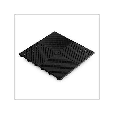 Swisstrax Ribtrax Smooth Pro Jet Black Garage Floor Tile (24-Pack)