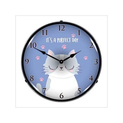 Collectable Sign and Clock It's a Purfect Day Backlit Wall Clock