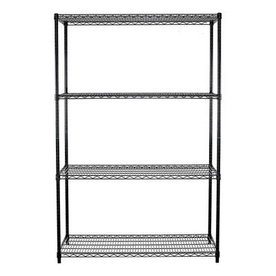 Trinity NSF 4-Tier Black Wire Shelving Rack