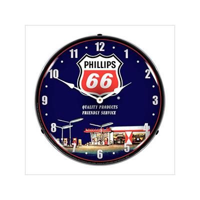 Collectable Sign and Clock Phillips 66 Gas Station Backlit Wall Clock