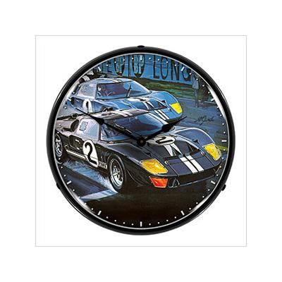 Collectable Sign and Clock Ford GT-40 Backlit Wall Clock