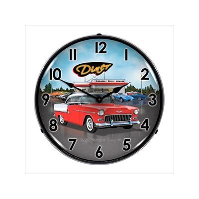 Collectable Sign and Clock 1955 Bel Air Diner Backlit Wall Clock