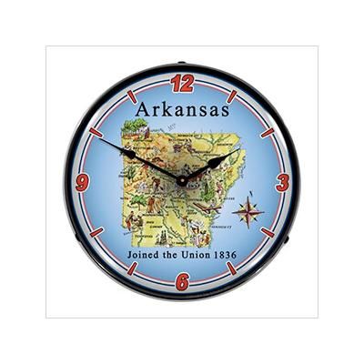 Collectable Sign and Clock State of Arkansas Backlit Wall Clock