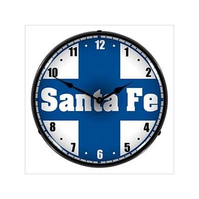 Collectable Sign and Clock Santa Fe Railroad Backlit Wall Clock