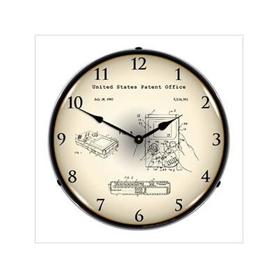 Collectable Sign and Clock 1993 Nintendo Game Boy Patent Blueprint Backlit Wall Clock